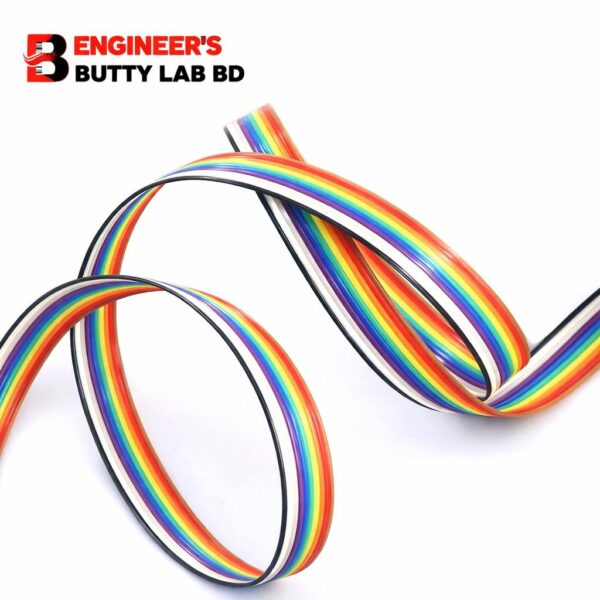 10 Wire Rainbow Color Flat Ribbon IDC Wire Cable (1 Yard)