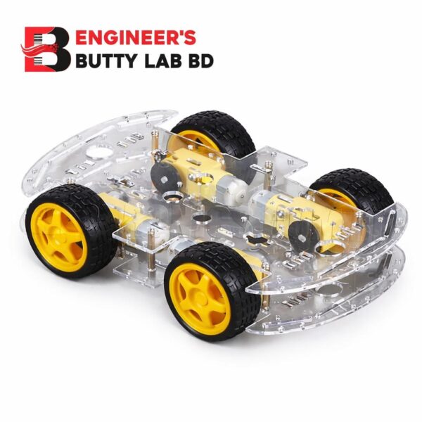 4 Wheel Robot Chassis Kit Smart Car with BO Motor Acrylic