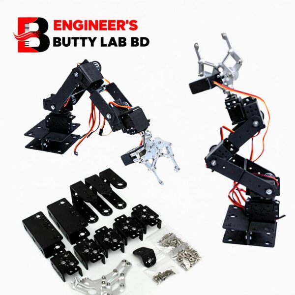 6 DOF Aluminum Mechanical Robotic Arm Clamp Claw Mount Robot Kit
