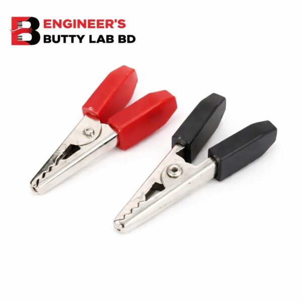 Black and Red Alligator Crocodile Clips Pair