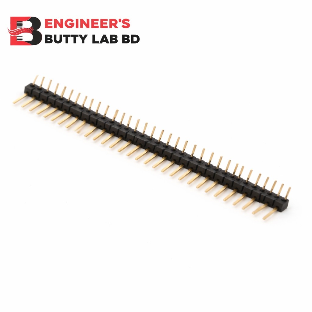 Break Away Right Angle Male Headers – 40×1, 2.54mm Pitch (Cuttable ...