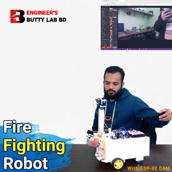 Remote Controlled Fire Fighting Robot with ESP32 CAM and Spray System