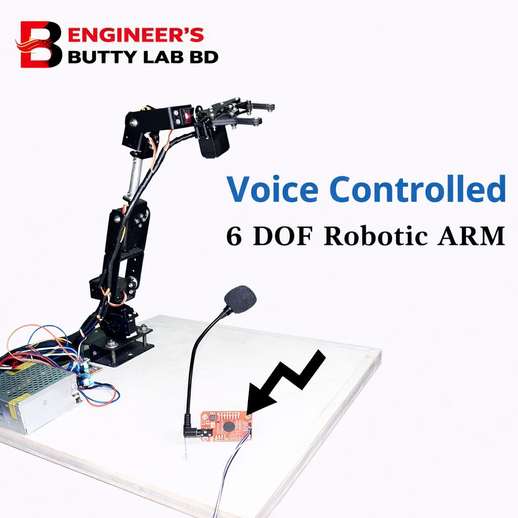 Voice Controlled 6 DOF Robotic ARM using Voice Recognition Module V3.1 ...